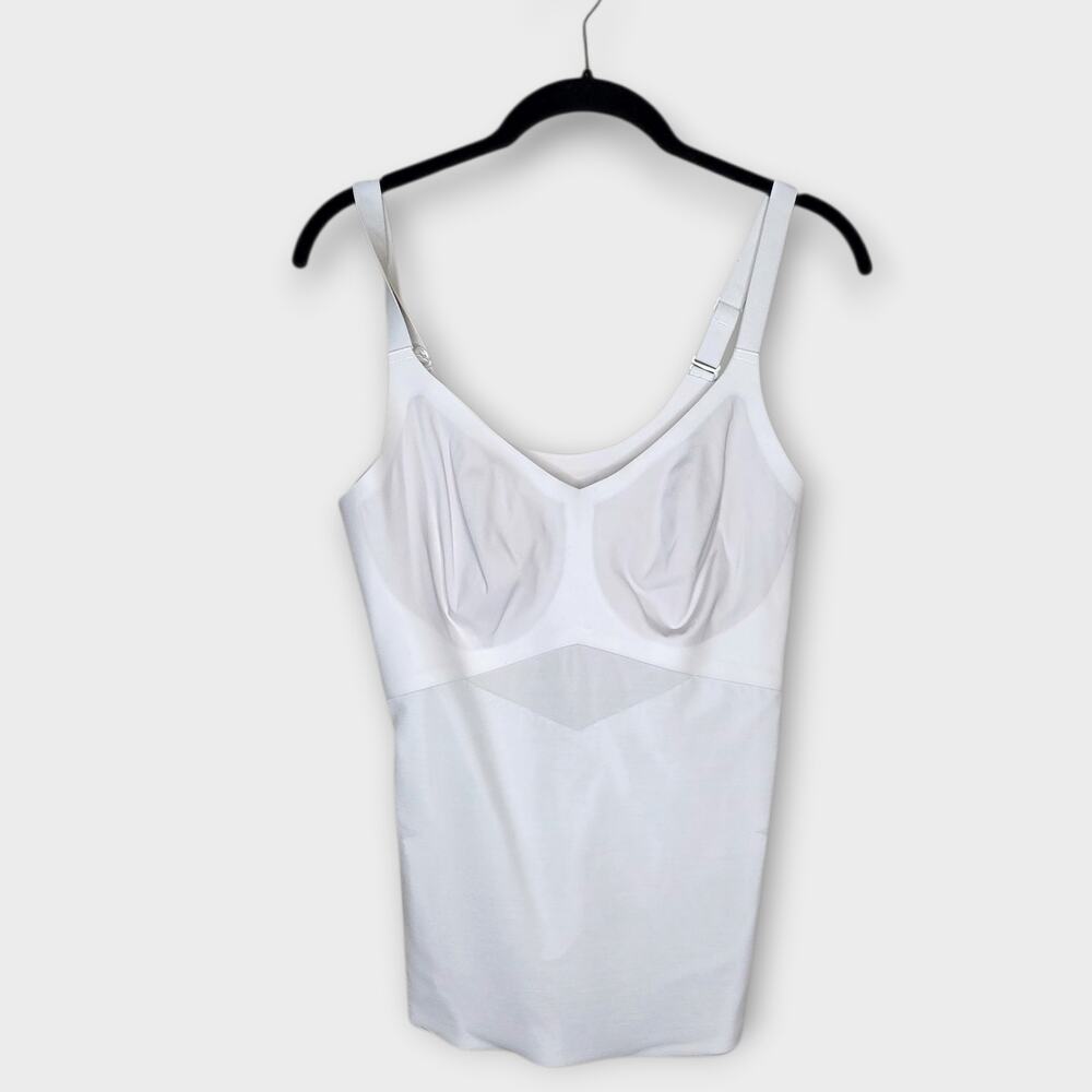 Honeylove LiftWear Tank White Shapewear Built In Bra Women's Large